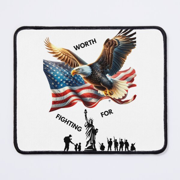 Item preview, Eagle Soars with Flag: Bravery Embodied designed and sold by ValorVerse.