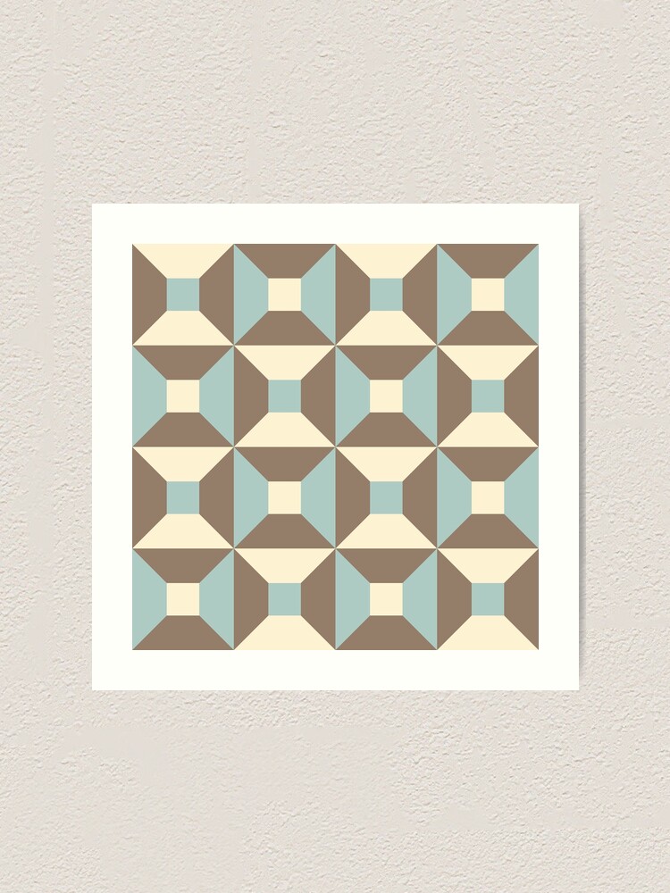 Alternate view of Geometric Pattern: Square Check: Brown Art Print