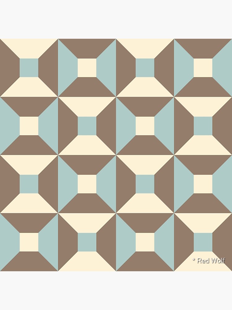 Geometric Pattern: Square Check: Brown by redwolfoz