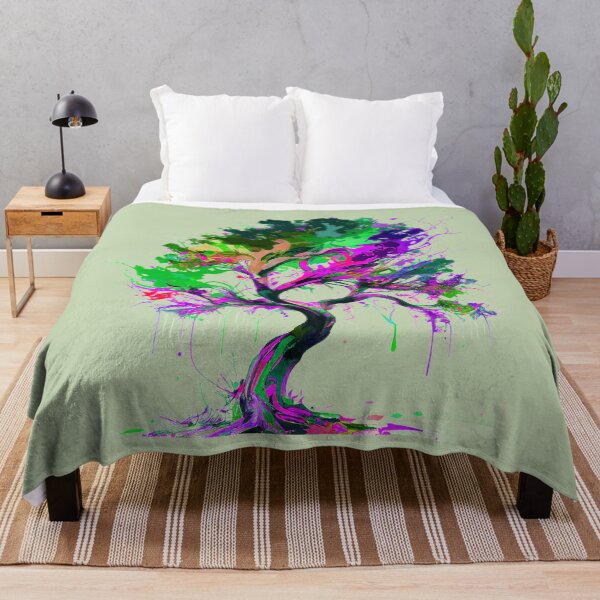 Artikelvorschau, TRÄUME BAUM IN EINEM REGENBOGEN VON FARBEN Reproduktion im Pollock-Stil entworfen und verkauft von THE AMERICAN TEEVANGELIST.