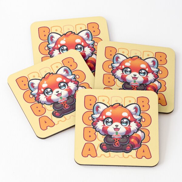 Item preview, Cute Red Panda with Boba designed and sold by ParenthoodPuns.