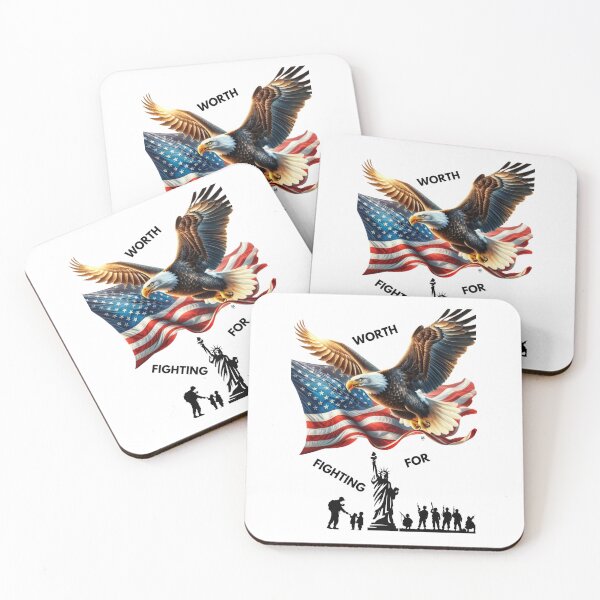 Item preview, Eagle Soars with Flag: Bravery Embodied designed and sold by ValorVerse.