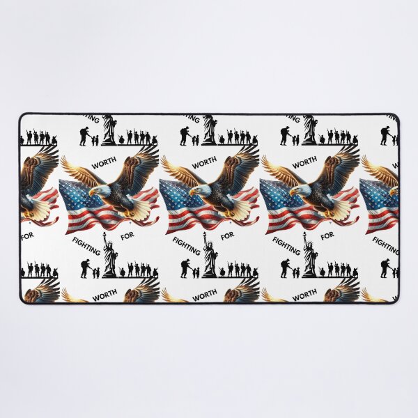 Item preview, Eagle Soars with Flag: Bravery Embodied designed and sold by ValorVerse.