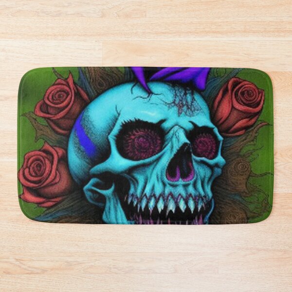 Item preview,  Abstract Gothic Blue Psycho Skull Roses designed and sold by TheDarkWardrobe.