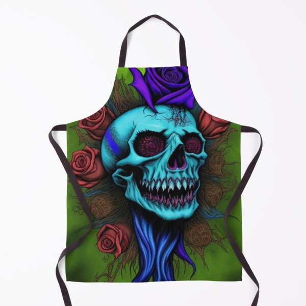 Item preview, Abstract Gothic Blue Psycho Skull Roses designed and sold by TheDarkWardrobe.