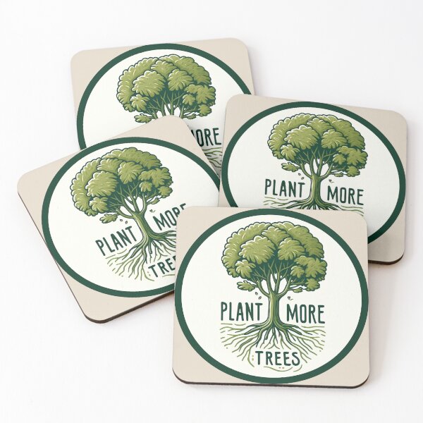 Item preview, Plant More Trees - Green Tree with Roots Environmental Message Design designed and sold by AdelkoDesigns.