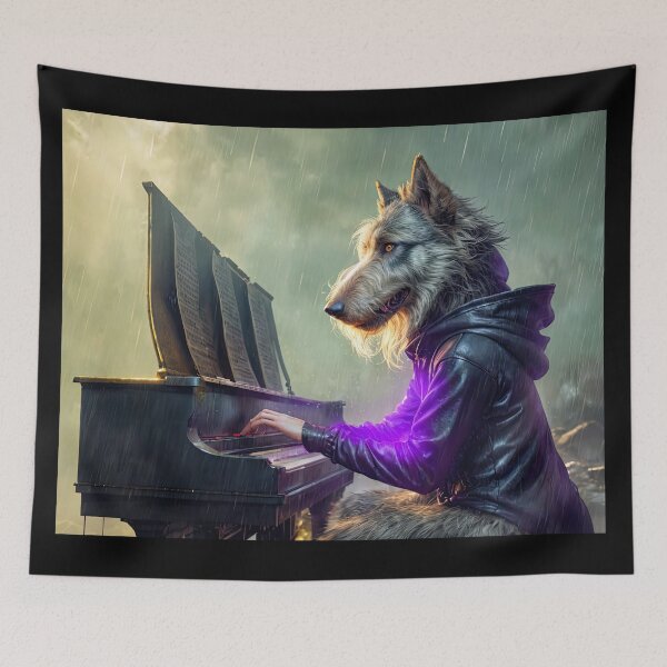 Item preview, Gray Scale of a Wolf Hound designed and sold by Alma Lee.