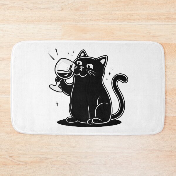 Item preview, Black Cat Drinking Wine designed and sold by Timegraf.
