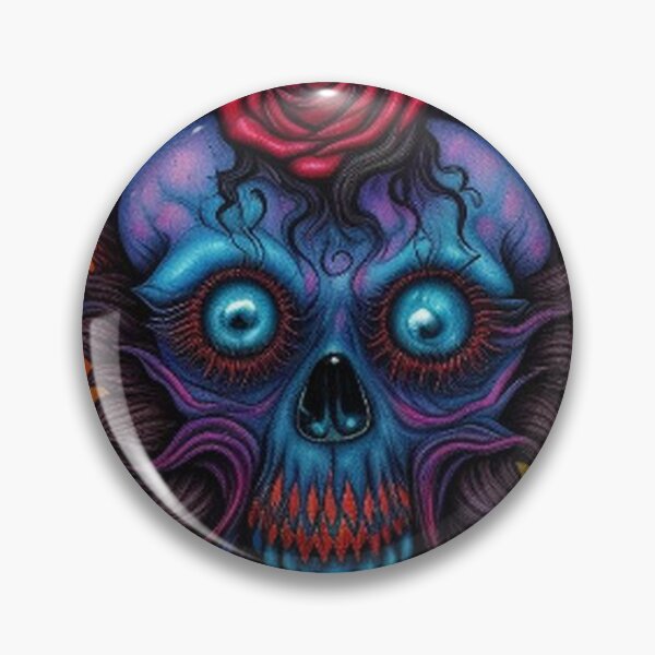 Item preview, Abstract Gothic Blue Psycho Skull Roses designed and sold by TheDarkWardrobe.