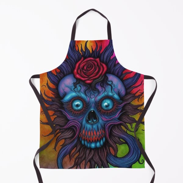 Item preview, Abstract Gothic Blue Psycho Skull Roses designed and sold by TheDarkWardrobe.