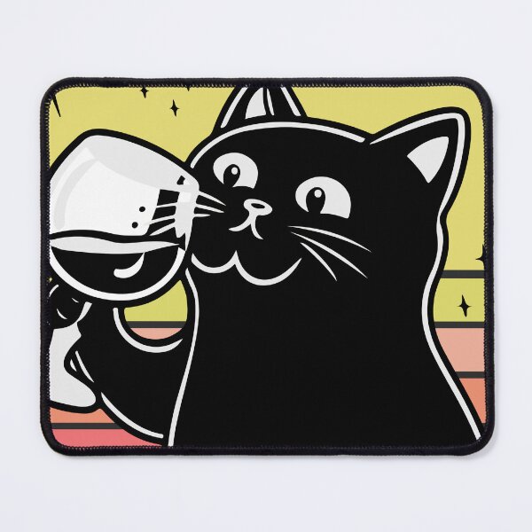 Item preview, Black Cat Drinking Wine designed and sold by Timegraf.