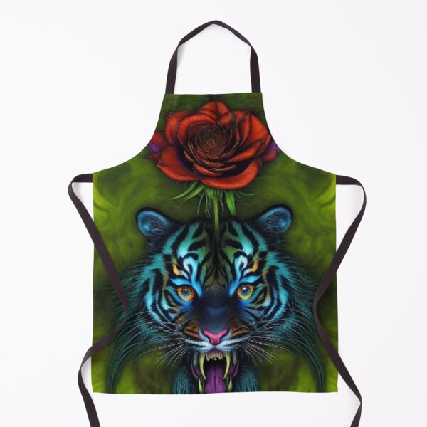 Item preview, Abstract Blue Tiger Red Roses designed and sold by TheDarkWardrobe.