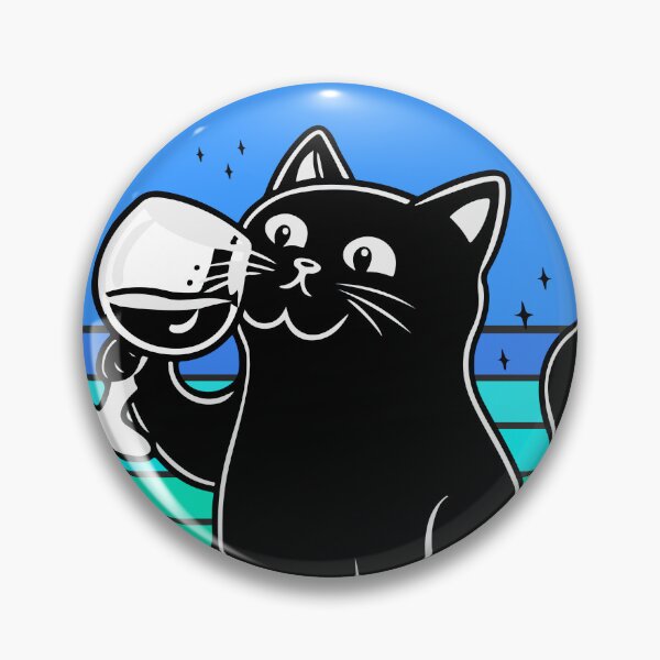 Item preview, Black Cat Drinking Wine designed and sold by Timegraf.