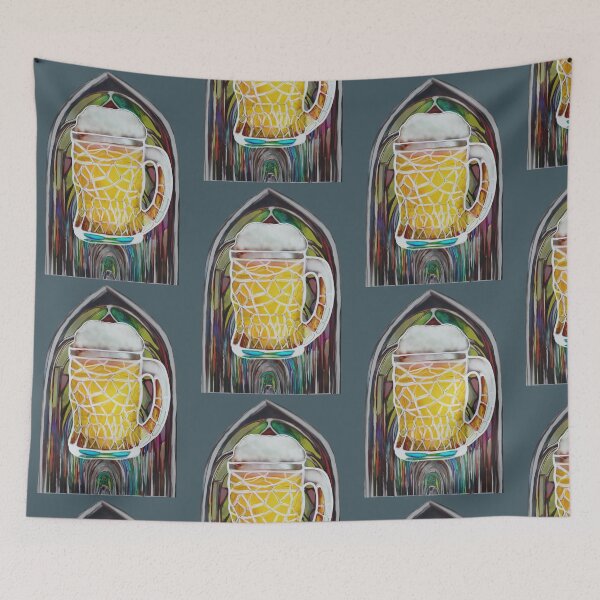 Item preview, Batik Beer Pint Beer Drinker Religious hippie gothic microbrew father's day designed and sold by AuroraXGreen.