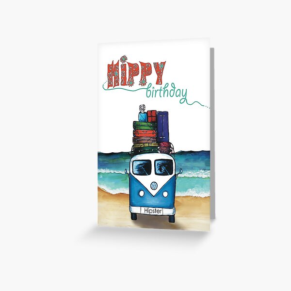 Hippy birthday card Greeting Card