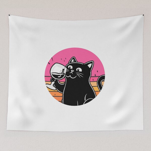 Item preview, Black Cat Drinking Wine designed and sold by Timegraf.