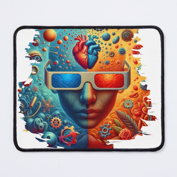 Item preview, Unity of Heart and Mind in 3D - Portuguese version designed and sold by GestaltTees.