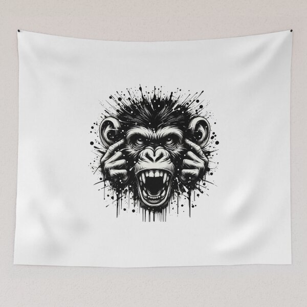 Item preview, Monkey Head Black Inkblot Design designed and sold by danny-Dsign.