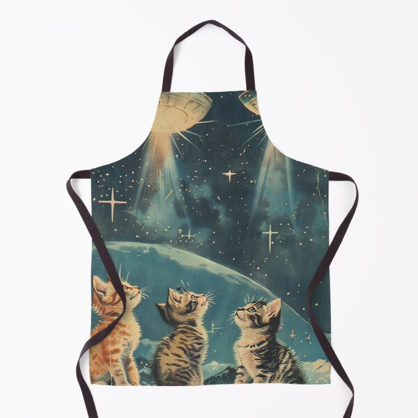 Item preview, Funny Kittens Cat and UFO Cute Vintage Art Retro Adorable designed and sold by LVTFCOarts.