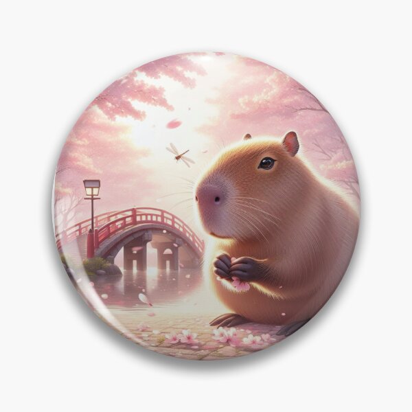 Item preview, Capybara and Cheery Blossom-Series1-2 designed and sold by Capybara Art Lover.