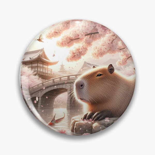 Item preview, Capybara and Cheery Blossom-Series1-7 designed and sold by Capybara Art Lover.