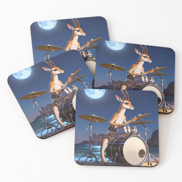 Item preview, Drummer gazelle under the moon designed and sold by Artbellachi.