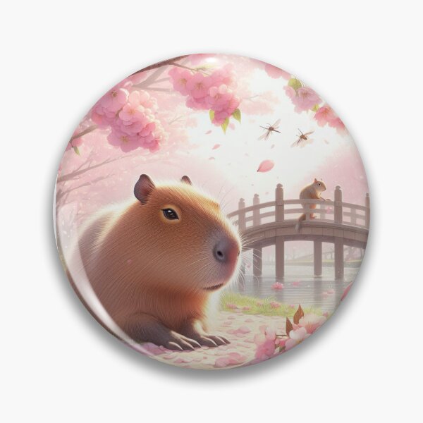 Item preview, Capybara and Cheery Blossom-Series1-9 designed and sold by Capybara Art Lover.