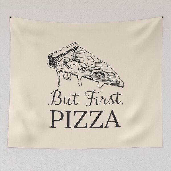 Item preview, Funny Pizza Quote Food Handdrawn illustration designed and sold by Nature Hues.