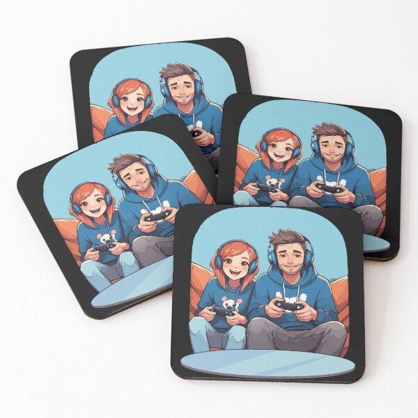 Item preview, Dynamic Duo: Animated Gamers Playing Video Game Console Illustration designed and sold by TurtleDojo.