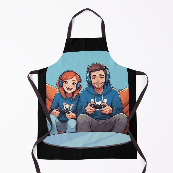 Item preview, Dynamic Duo: Animated Gamers Playing Video Game Console Illustration designed and sold by TurtleDojo.
