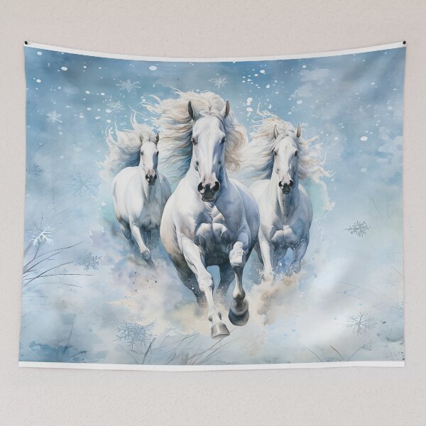 Item preview, White Horses in a Snowstorm: Galloping White Majesty designed and sold by MysticOzzy.