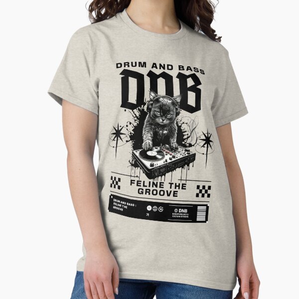 Item preview, DNB - Cat Dj Feline The Groove (black/cat c)  designed and sold by Discothreadz.