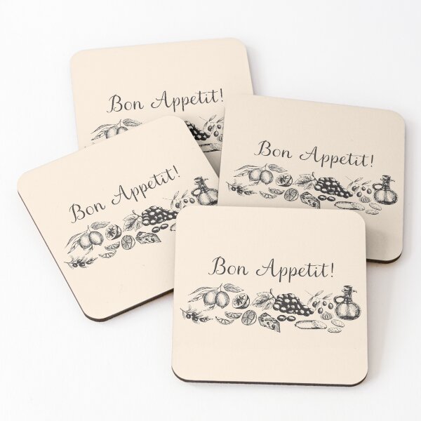 Item preview, Food and Fruit Sketches Bon Appetit Quote designed and sold by Nature Hues.