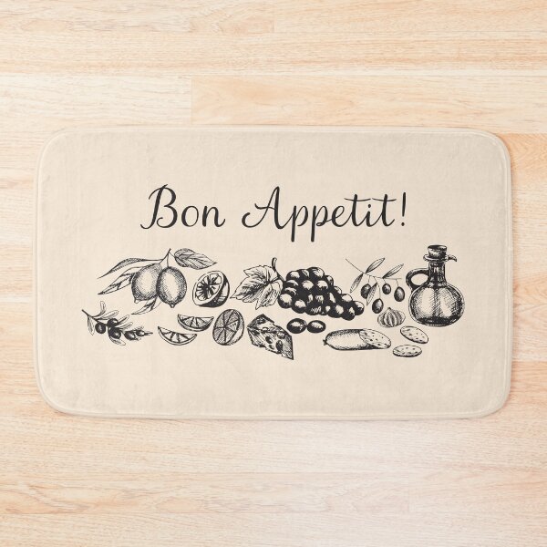 Item preview, Food and Fruit Sketches Bon Appetit Quote designed and sold by Nature Hues.