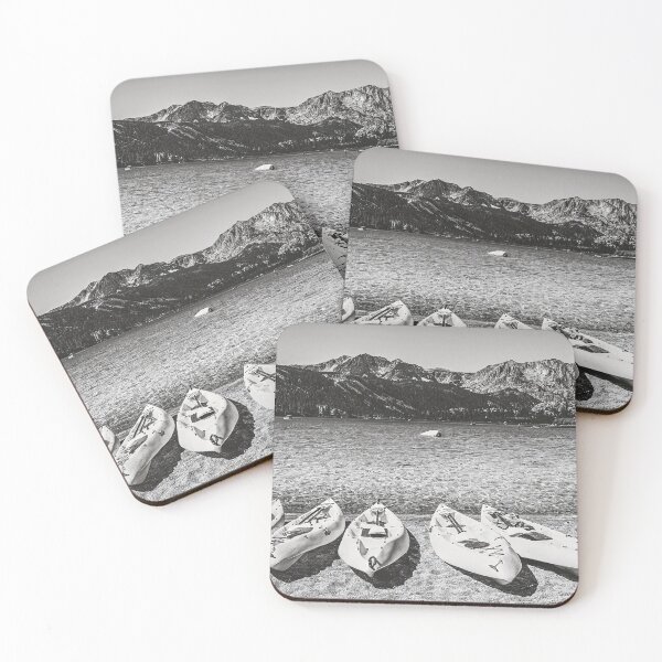 Item preview, Achromatic Cali-June Lake Kayak California, Black and White Photography designed and sold by BossyCatHome.