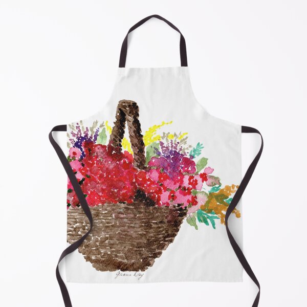 Item preview, Basket full of Flowers Watercolour Painting designed and sold by Jaana Day.