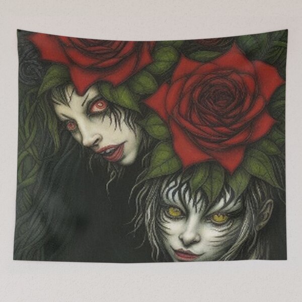 Item preview, Abstract Green Forest Elves & Roses designed and sold by TheDarkWardrobe.