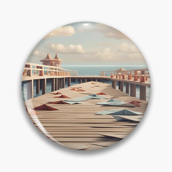 Item preview, Origami Art - Seaside Serenity: The Pier's Tranquil Embrace designed and sold by ArtfulFolds.