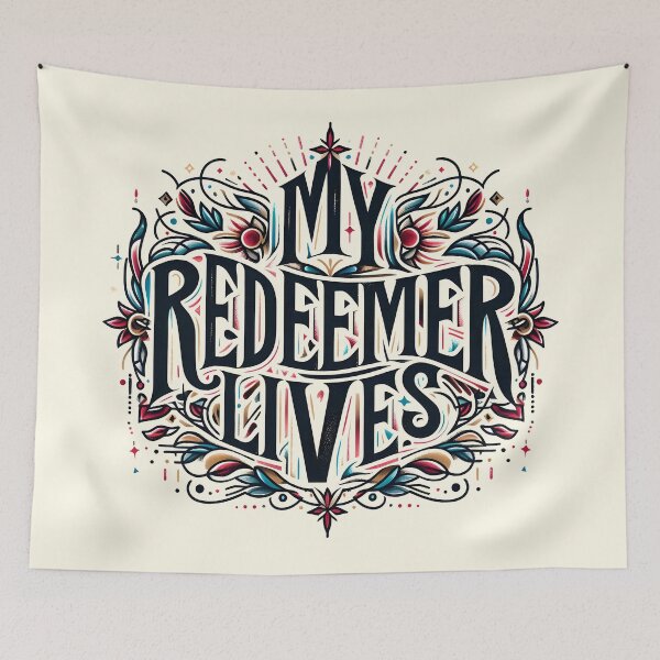 Item preview, My Redeemer Lives, typography designed and sold by maxmaj.
