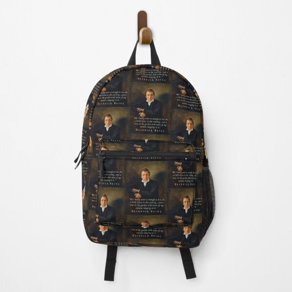 Item preview, Heinrich Heine portrait and quote: All I really want is enough to live on, a little house in the country... and a tree in the garden with seven of my enemies hanging in it. designed and sold by artbleed.