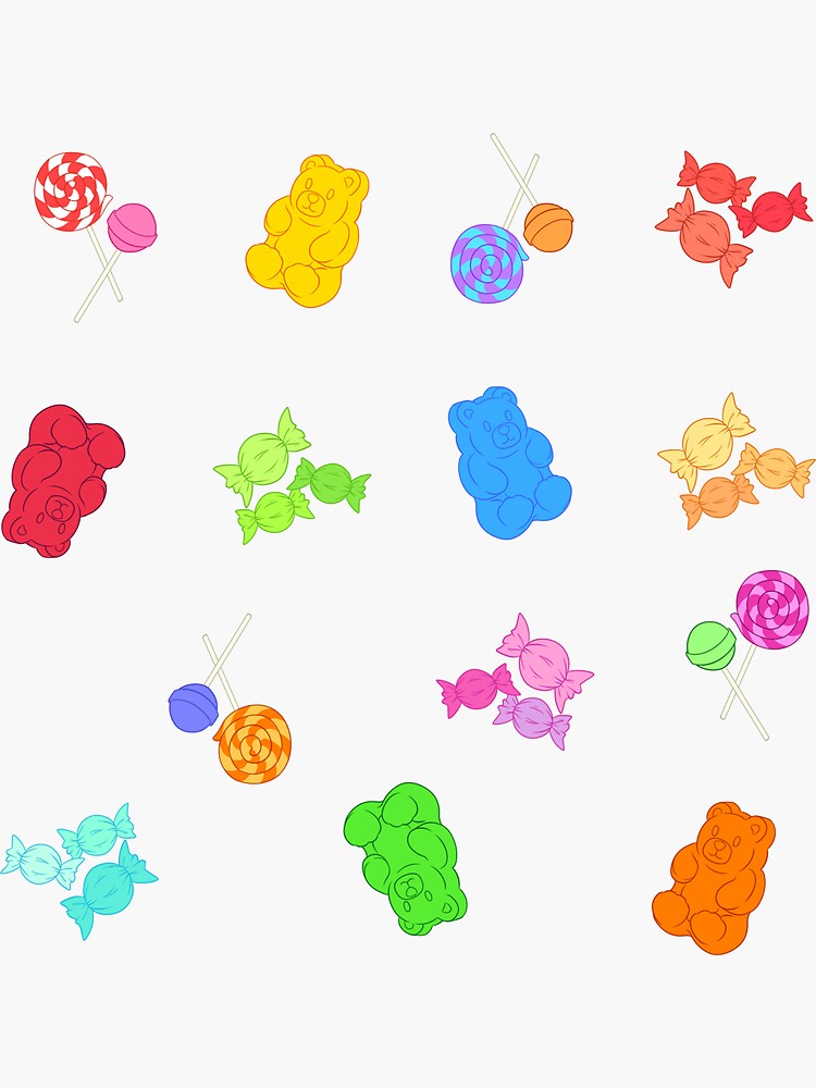 Thumbnail 3 of 3, Sticker, Dreams of Candy (White) designed and sold by XantheDoodles.