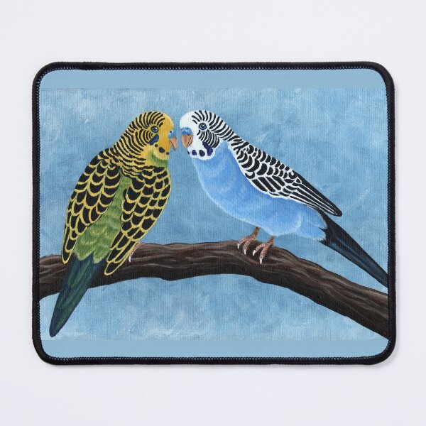 Item preview, Two Budgies on a Branch designed and sold by WolfySilver.