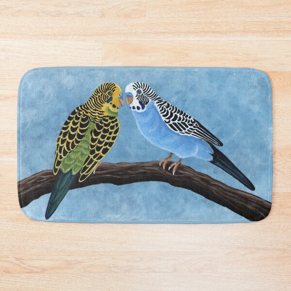 Item preview, Two Budgies on a Branch designed and sold by WolfySilver.