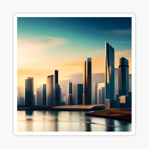 Futuristic Capital Skyline Sticker