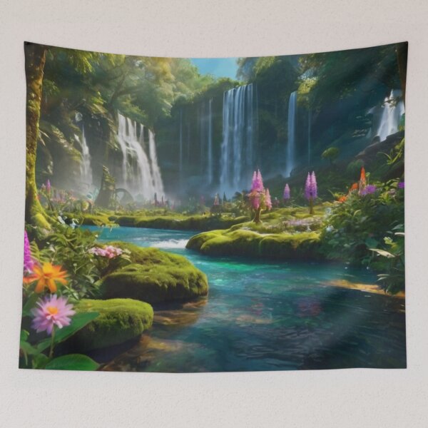 Item preview, Celestial Glade: Symphony of Water and Blossoms designed and sold by BlareBlare.