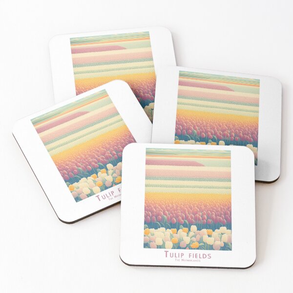 Item preview, Vintage tulip fields Netherlands - retro travel poster in minimal design designed and sold by pod24.