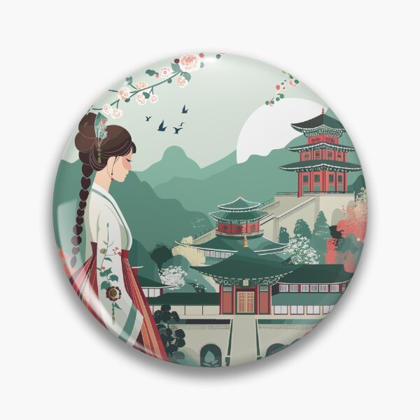 Item preview, Elegance Amidst Serenity: A Traditional Korean Scene designed and sold by EmpressKorea.