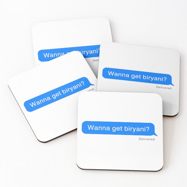 Item preview, Wanna get biryani? text message designed and sold by Samia Inspired Studio.