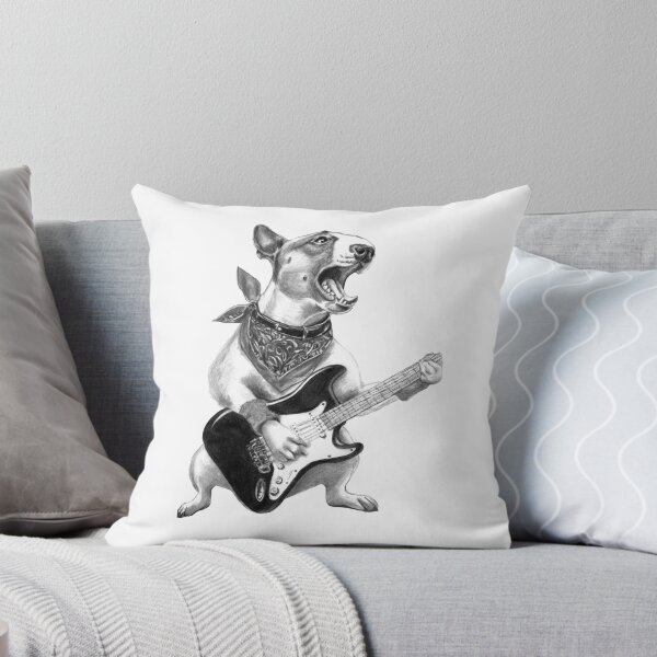 Item preview, English bull terrier playing electric guitar designed and sold by airamfun.