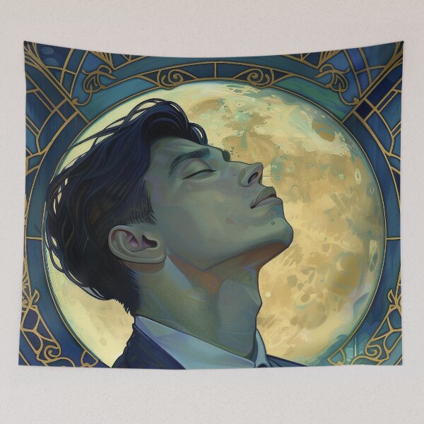 Item preview, Feeling the moon - Art Deco Portrait designed and sold by Kynaios.